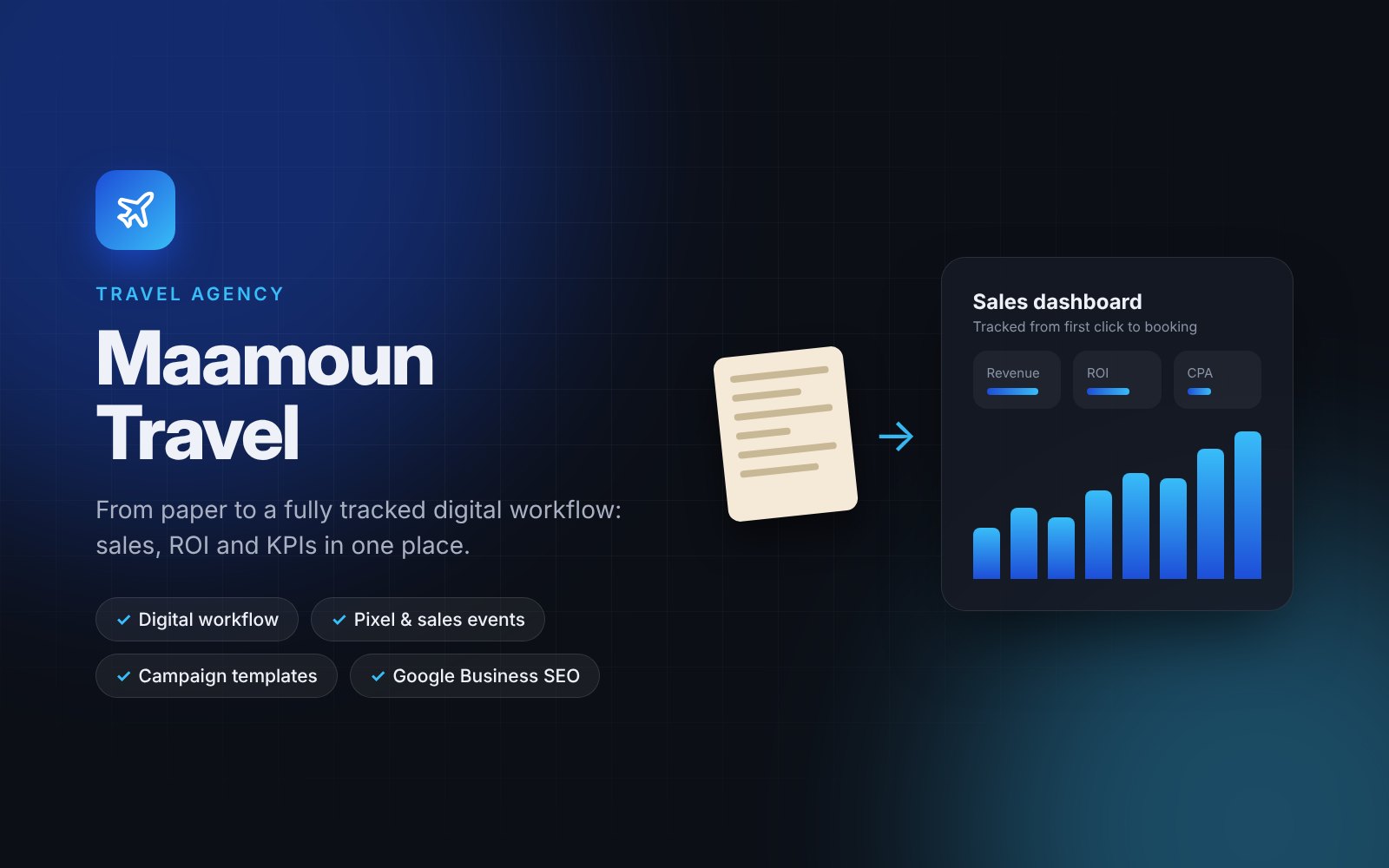 Maamoun Travel Agency digital workflow and sales tracking project
