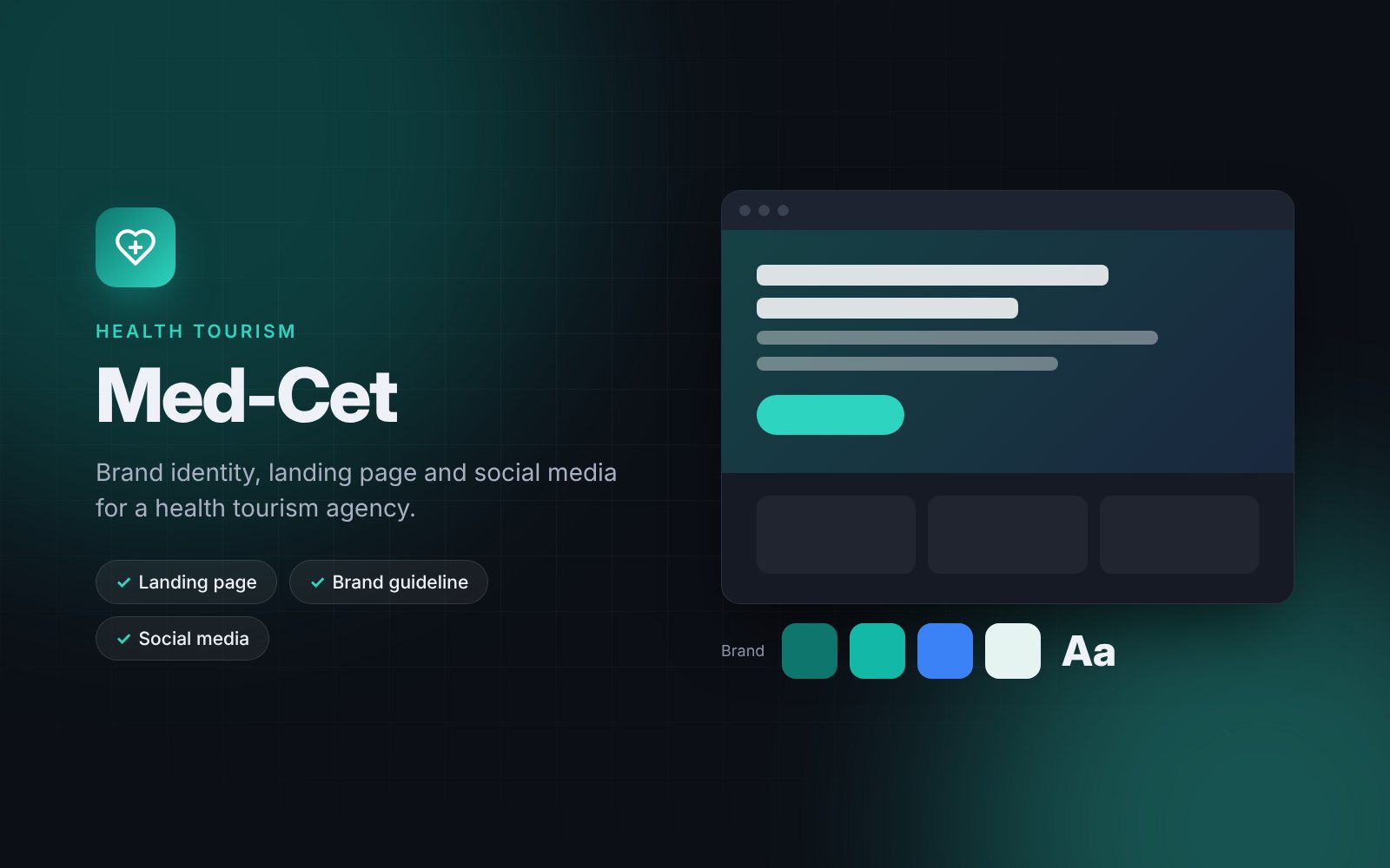 Med-Cet health tourism landing page and brand project